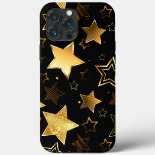 Funda Para iPhone 13 Pro Max Patrón sin foco con las estrellas doradas