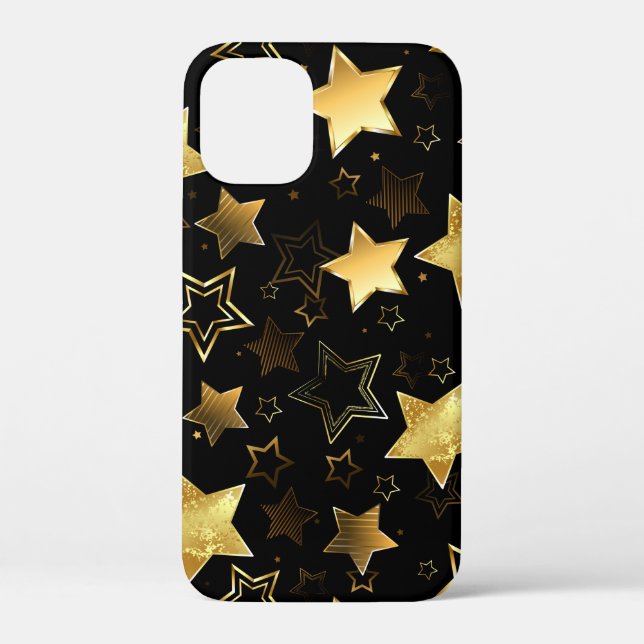 Funda De Case-Mate Para iPhone Patrón sin foco con las estrellas doradas (Reverso )
