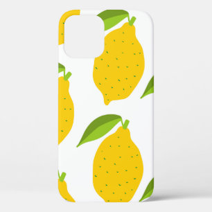 Funda Para iPhone 12 Patrón sin foco con limón fresco amarillo