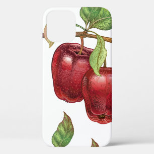 Funda Para iPhone 12 Patrón sin foco con manzanas rojas. vintag realist