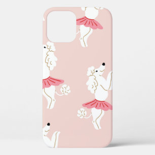 Funda Para iPhone 12 Patrón sin foco con perros de caniche lindos en un