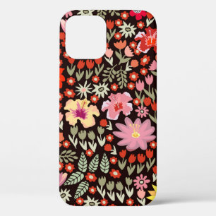 Funda Para iPhone 12 Patrón sin foco con tulipanes de girasoles