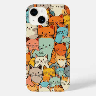 Funda Para iPhone 14 De Case-Mate Patrón sin foco Cute Kawaii Gatos Funda-Mate iPhon