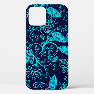 Funda Para iPhone 12 Patrón sin foco de color azul abstracto sobre ba o