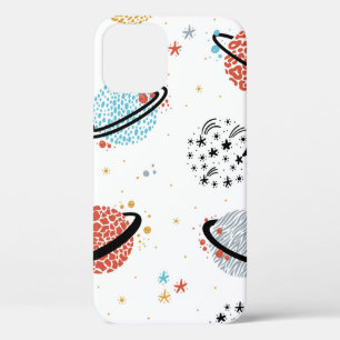Funda Para iPhone 12 patrón sin foco de espacio vintage con saturación