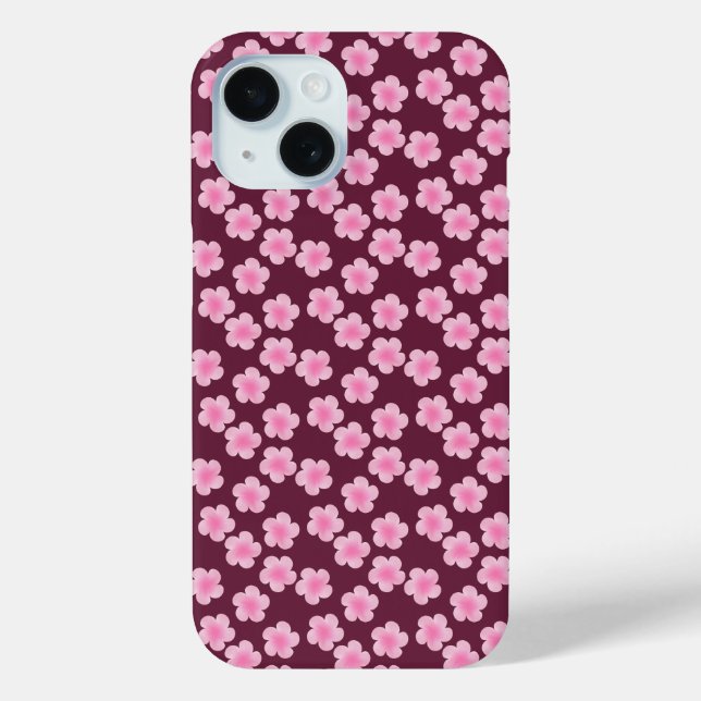 Funda De Case-Mate Para iPhone Patrón sin foco de flor rosada frangipani (Reverso )