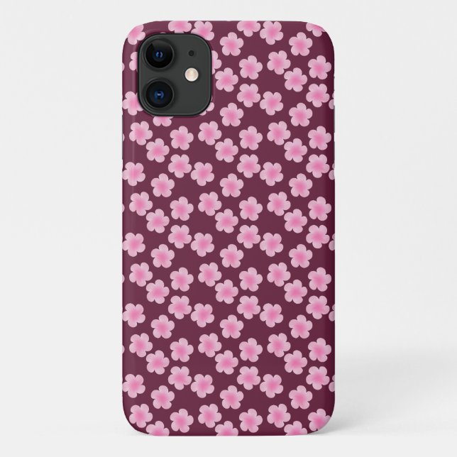 Funda De Case-Mate Para iPhone Patrón sin foco de flor rosada frangipani (Reverso)