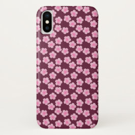 Funda Para iPhone X Patrón sin foco de flor rosada frangipani