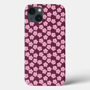 Funda Para iPhone 13 Patrón sin foco de flor rosada frangipani