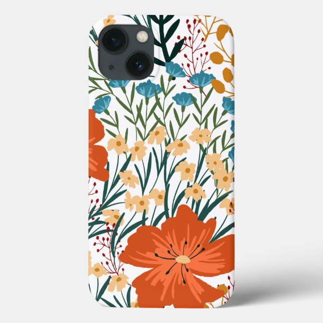 Funda De Case-Mate Para iPhone Patrón sin foco de flores silvestres (Reverso)