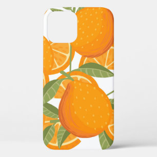 Funda Para iPhone 12 Patrón sin foco de fruta cítrica naranja amarilla 