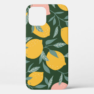 Funda Para iPhone 12 Patrón sin foco de fruta de limón vintage