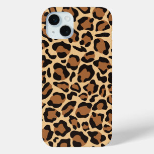 Funda Para iPhone 15 Mini Patrón sin foco de leopardo