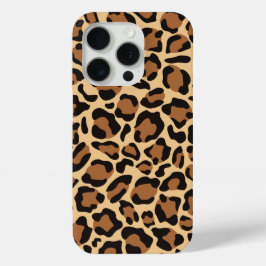 Funda Para iPhone 15 Pro Patrón sin foco de leopardo