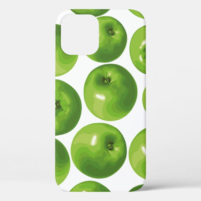 Funda De Case-Mate Para iPhone Patrón sin foco de manzana verde (Reverso )