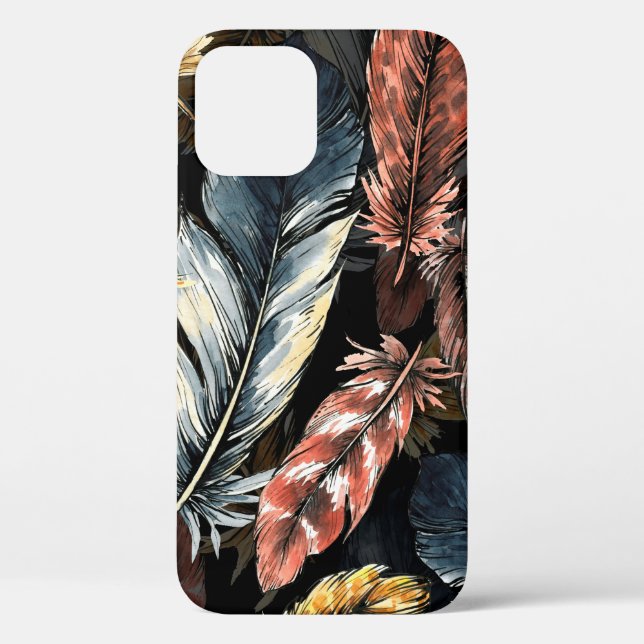 Funda De Case-Mate Para iPhone Patrón sin foco de plumas de aves.  (Reverso )