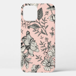 Funda Para iPhone 12 Patrón sin foco. Flujo aislado de florecimiento re
