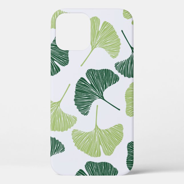 Funda De Case-Mate Para iPhone Patrón sin foco Ginkgo biloba verde  (Reverso )
