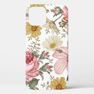 Funda Para iPhone 12 Patrón sin foco. Hermoso realismo rosa floreciente