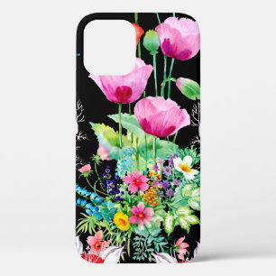 Funda Para iPhone 12 Patrón sin foco sobre fondo negro. Mal colorido
