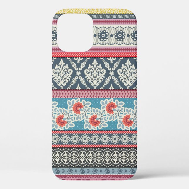 Funda De Case-Mate Para iPhone Patrón sin inconvenientes con baldosas de mosaico. (Reverso )