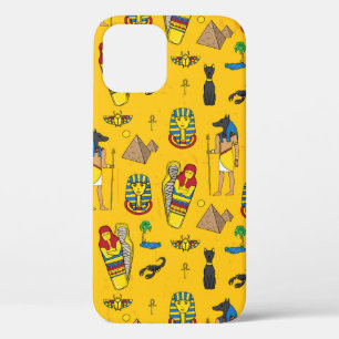 Funda Para iPhone 12 Patrón sin inconvenientes con elementos egipcios c