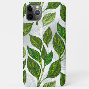 Funda Para iPhone 11 Pro Max Patrón sin inconvenientes con hojas de té verdes