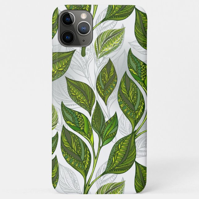 Funda De Case-Mate Para iPhone Patrón sin inconvenientes con hojas de té verdes (Reverso)