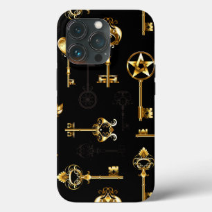 Funda Para iPhone 13 Pro Patrón sin inconvenientes con las teclas de oro