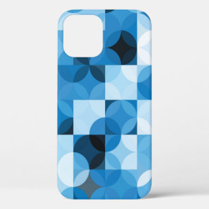 Funda Para iPhone 12 Patrón sin problemas con círculos. Retroceso azul 