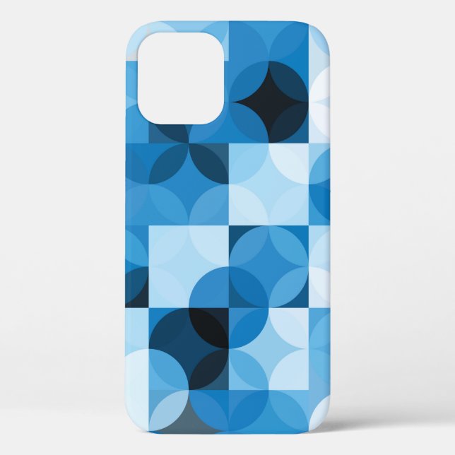 Funda De Case-Mate Para iPhone Patrón sin problemas con círculos. Retroceso azul  (Reverso )