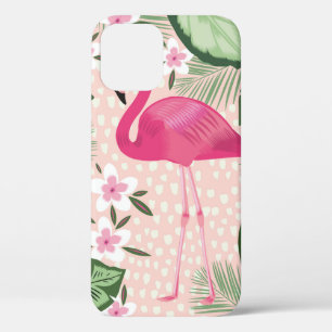 Funda Para iPhone 12 Patrón sin soldadura de flamingo y palmeras