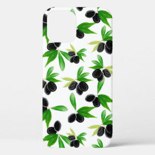Funda Para iPhone 12 Patrón sin soldadura de Gouache con rama de olivo,