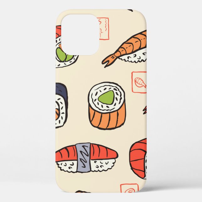 Funda De Case-Mate Para iPhone patrón sin soldadura de sushi (Reverso )