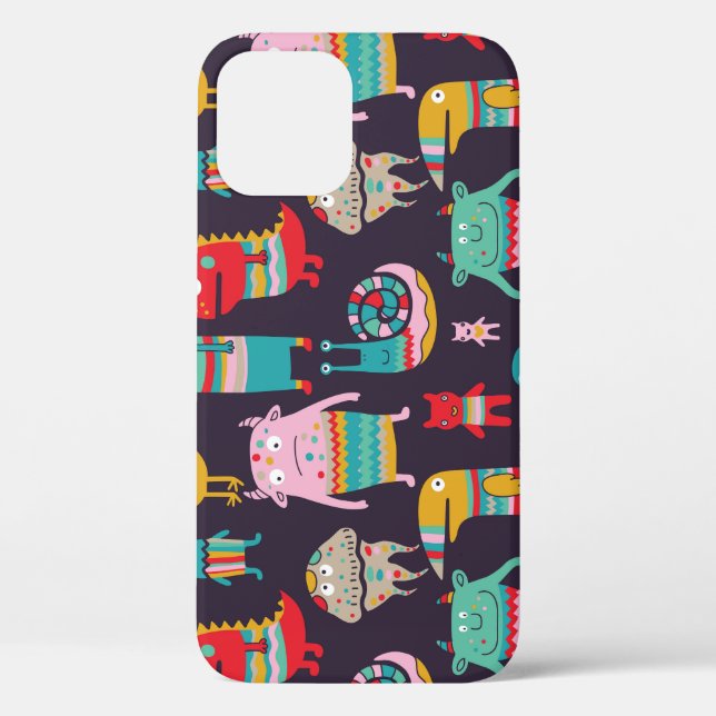 Funda De Case-Mate Para iPhone Patrón sin soltura de Personalizado de monstruos d (Reverso )