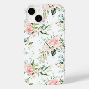 Funda Para iPhone 14 De Case-Mate Patrón suave de flor rosa rosada en pasto