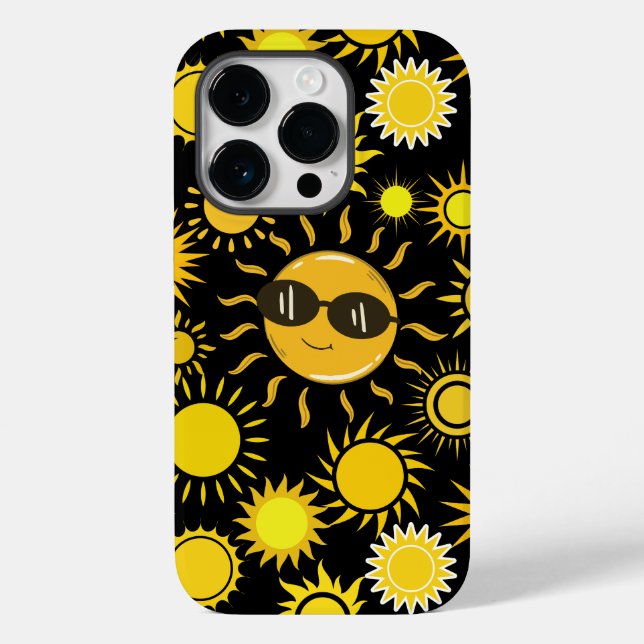 Funda De Case-Mate Para iPhone Patrón Sun 01 Black BG (Reverso )
