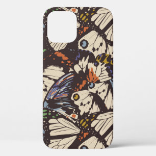 Funda Para iPhone 12 Patrón superficial de mariposas vintage. Colorido,