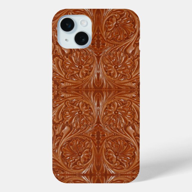 Funda De Case-Mate Para iPhone patrón suroeste de cuero de campo occidental (Reverso )