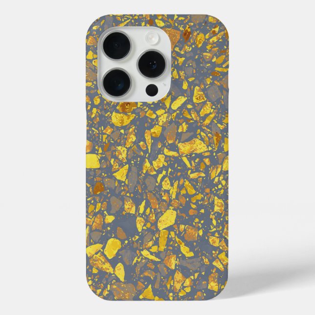 Funda De Case-Mate Para iPhone Patrón Terrazzo de oro moderno (Reverso )