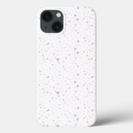 Funda Para iPhone 13 Patrón Terrazzo Neutral Natural Elegante