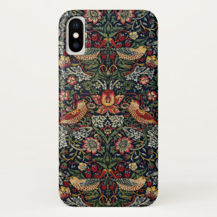 Funda Para iPhone X Patrón textil William Morris Strawberry Thief