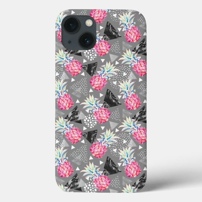 Funda De Case-Mate Para iPhone Patrón texturizado de piña geométrica (Reverso)