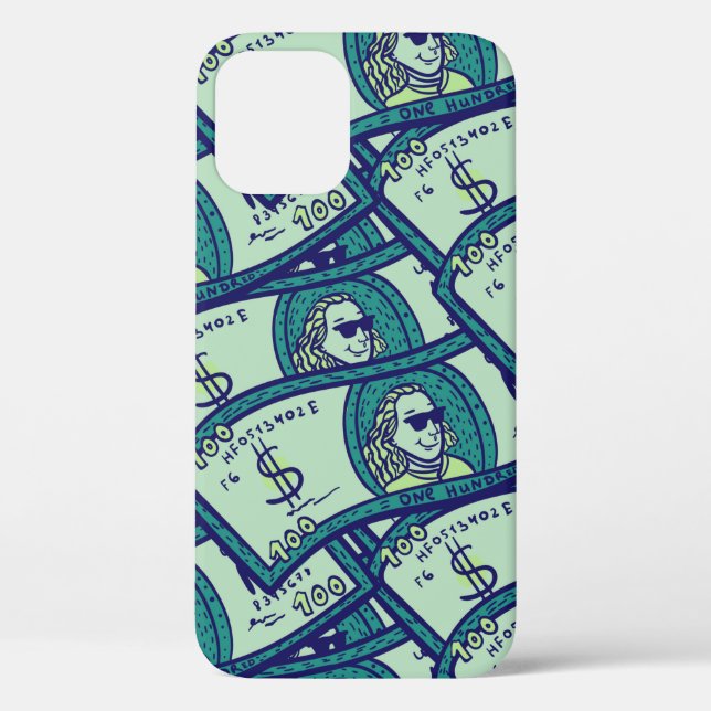 Funda De Case-Mate Para iPhone patrón transparente con billetes en dólares (Reverso )