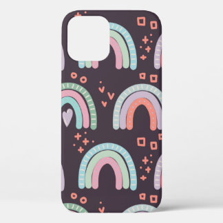 Funda Para iPhone 12  patrón transparente con clip de arcos y gotas de 