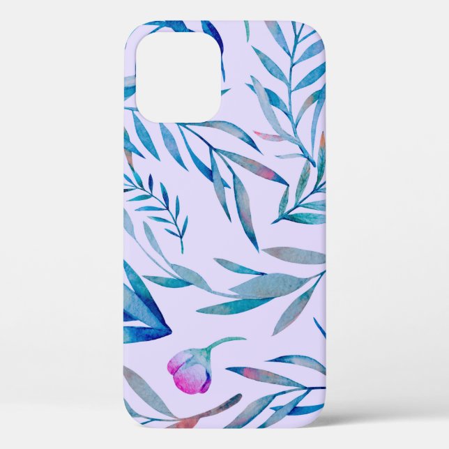 Funda De Case-Mate Para iPhone Patrón transparente de acuarela. Ornamento botánic (Reverso )