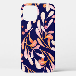 Funda Para iPhone 12 Patrón transparente de acuarela. Oscuridad botánic