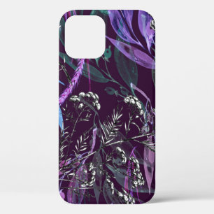 Funda Para iPhone 12 Patrón transparente de acuarela. Rama con wat de b
