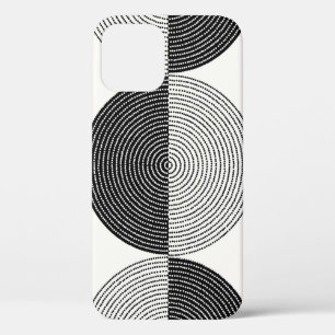 Funda Para iPhone 12 Patrón transparente de círculos negros y blancos