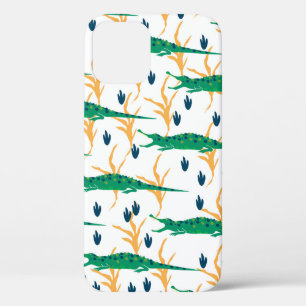Funda Para iPhone 12 Patrón transparente de cocodrilos. animales person